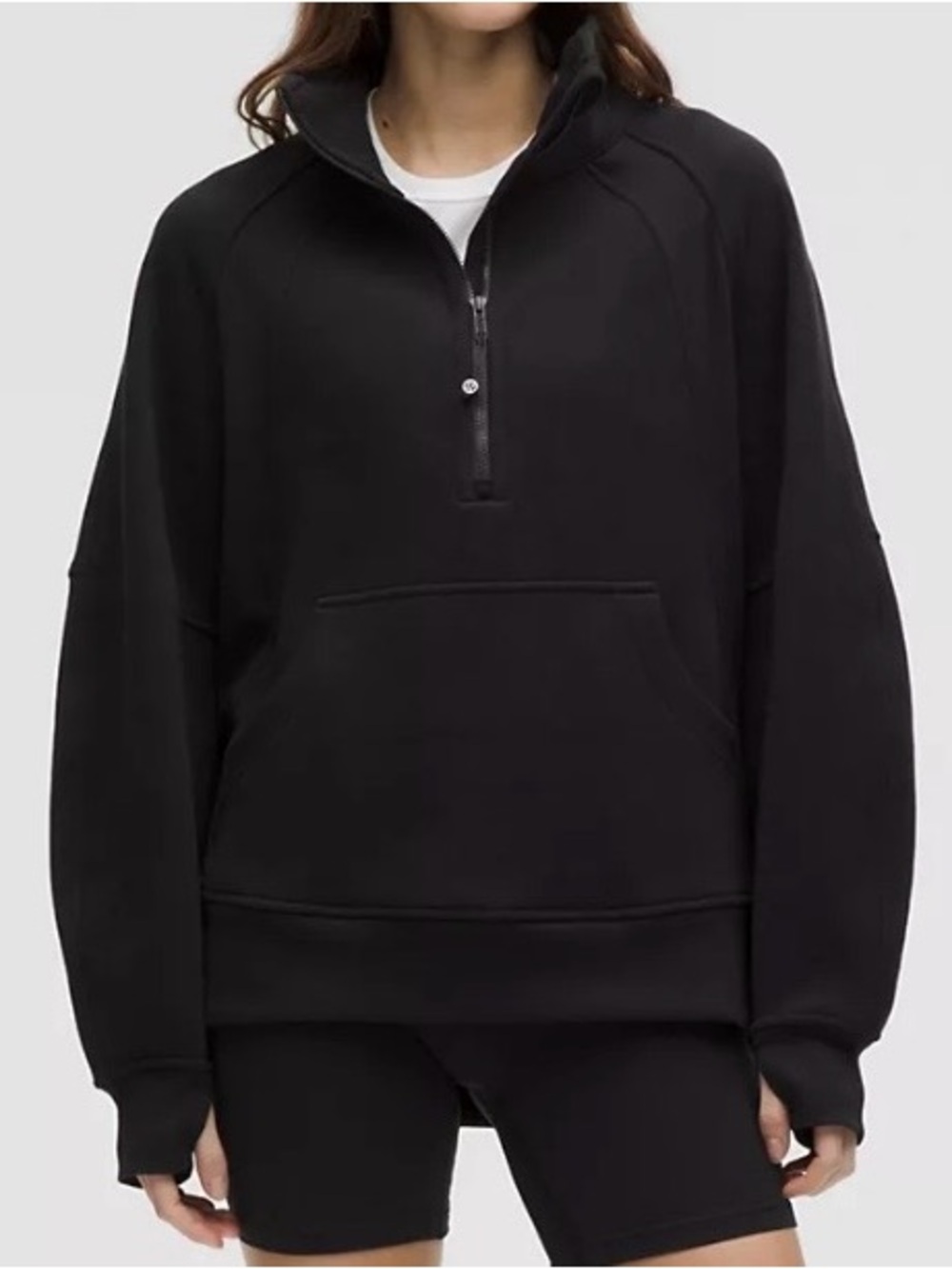 Lululemon Scuba Oversized Funnel Neck Half Zip Black M/L NWT